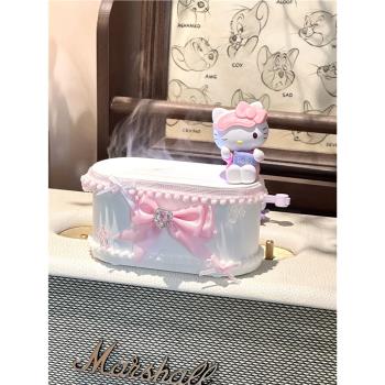 Hello Kitty香薰機加濕器模擬火焰七彩氛圍燈家用臥室送七夕禮物