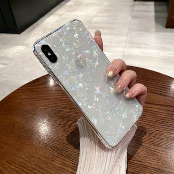 雲寅氣質彩色貝殼紋適用蘋果xsmax手機殼新款iPhoneXr全包透明超薄xs男女情侶簡約x防摔創意亞克力網紅高級感