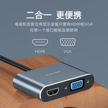 minidp轉hdmi連接線蘋果電腦轉換器vga轉接頭筆記本投影儀雷電介面迷你小轉大DP顯示器配件macbook擴充套件拓展塢