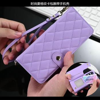 適用三星zfold6手機殼zfold5 case卡包折疊皮套samsung z fold4錢包zfold3多功能錢包腕帶高檔卡套網紅手機殼