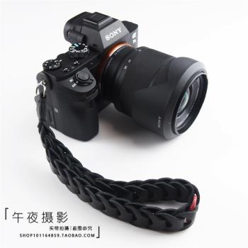 cam-in 牛皮真皮拼接款純手工微單相機手腕帶適用於富士徠卡索尼