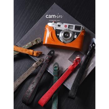 cam-in真皮數碼照相機手腕帶適用微單徠卡牛皮腕帶鴕鳥皮x100vi