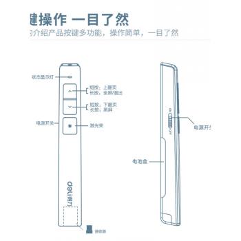 德國日本進口技術得力翻頁筆2802 ps g鐳射筆即插即用投影筆教學