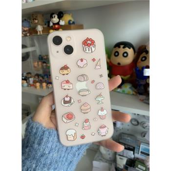 小粉喵喵屋 原創可愛小清新小蛋糕甜品磨砂半透明軟殼手機殼iPhone15