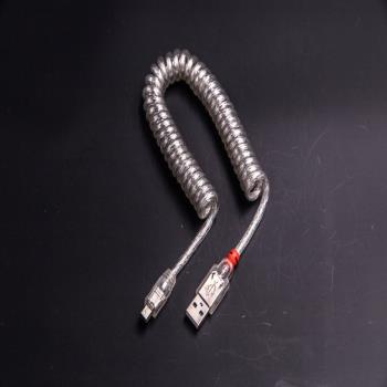 德國LINDY USB-A轉Mini-B螺旋數據線適配機械鍵盤T口移動硬碟辦公