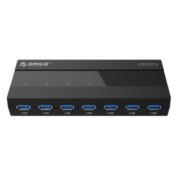 Orico/奧睿科 H727RK USB3.0分線器電腦多介面12v有源分接器7口帶電源USB HUB集線器擴展器usb口轉換器