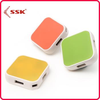 ssk電腦usb2.0分線器一拖四集線器HUB筆記本多介面電腦usb擴展器