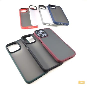 小彩胖 全包抗摔減震 撞色磨砂保護殼 iPhone13ProMax 金屬按鍵