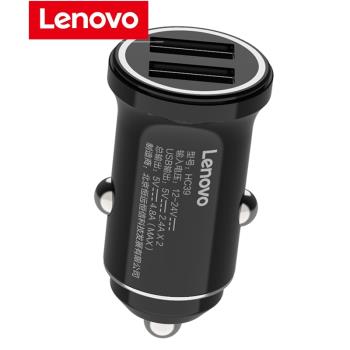 聯想車載一拖二充電器雙口usb汽車通用12V/24V點煙器插頭2.4a快充