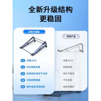 筆記本電腦支架托架鋁合金散熱底座二合一豎立適用聯想拯救者y9000p/r7000p/15.6寸17.3遊戲本手提增高支撐架