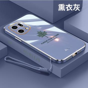 oppofindx5pro手機殼個性楓葉新款潮牌電鍍findx5保護套簡約軟殼網紅男女鏡頭全包超薄矽膠x5天璣版高檔奢華