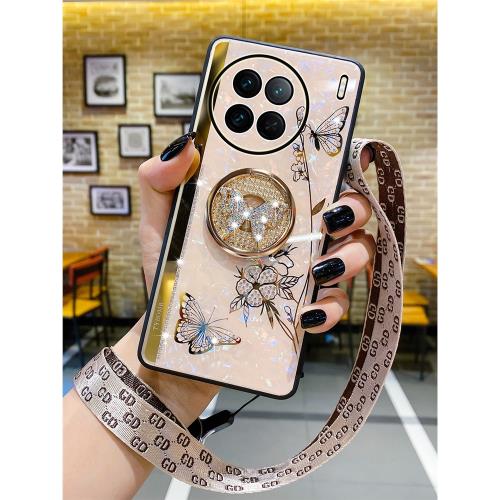 適用vivox90手機殼新款創意高檔水鉆防摔x90pro網紅保護套指環支架超薄鏡頭全包女硅膠vivix90por簡約個性潮