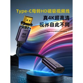 TypeC母轉換HDMI影片連接線磁吸轉換器筆記本電腦USB-C轉換高畫質顯示器投影儀電視機tapyc適用蘋果Mac pro Air