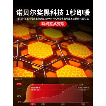 暖桌墊加熱鼠標墊辦公室超大智慧發熱恆溫電腦桌面耐臟防水鍵盤墊子男女簡約可愛卡通電競學生大號寫字暖手套