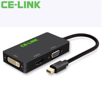 CE-LINK 迷你mini DP displayport轉VGA HDMI DVI 轉換器 雷電 線