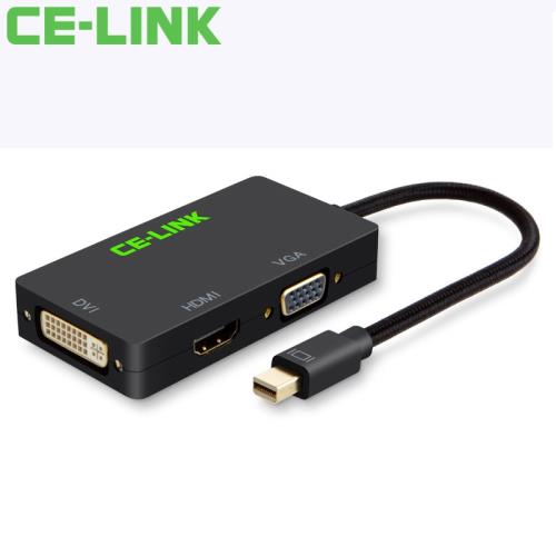 CE-LINK 迷你mini DP displayport轉VGA HDMI DVI 轉換器 雷電 線