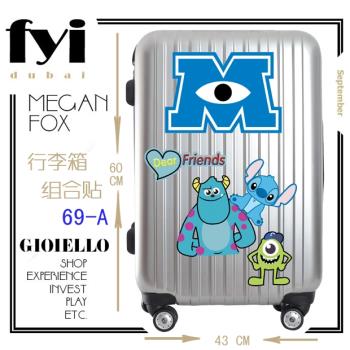 筆記本墻面旅行拉桿行李箱包貼紙貼畫裝是組合貼怪獸大學電力公司