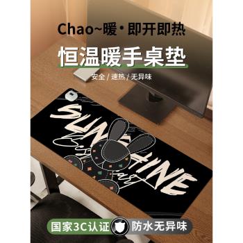 潮牌加熱鼠標墊辦公家用鼠標加熱墊暖手桌墊冬季usb發熱桌墊超大發熱暖桌墊女生高顏值筆記本電腦桌墊鍵盤墊