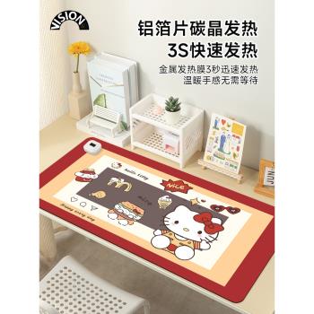 卡通插畫加熱鼠標墊超大發熱暖桌墊辦公室墊子桌面電腦鍵盤電熱板暖手桌墊