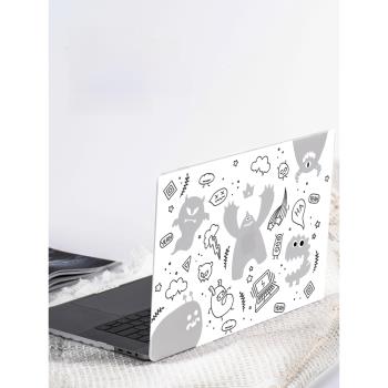 卡通怪獸適用於蘋果macbookair13點3英寸保護殼2024新款mac16寸透彩殼M3筆記本電腦套pro14寸外殼透明保護套