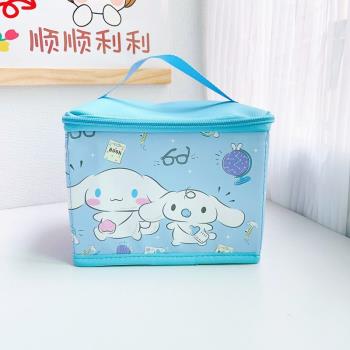 可愛大耳狗學生宿舍桌面折疊收納盒少女心化妝品收納箱手提便攜包
