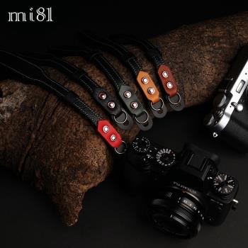 MI81羊皮徠卡相機手腕帶 富士x100vi x100v旁軸復古手繩 徠卡M10R M11 M9 M8 m6 MP真皮掛繩 雙麵皮 減壓
