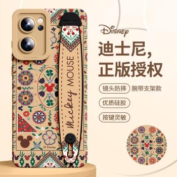 OPPOReno13手機殼新款矽膠Reno12pro全包腕帶支架9pro+秋冬高階感7女款8防摔se男生創意6潮54G爆款民族風米奇