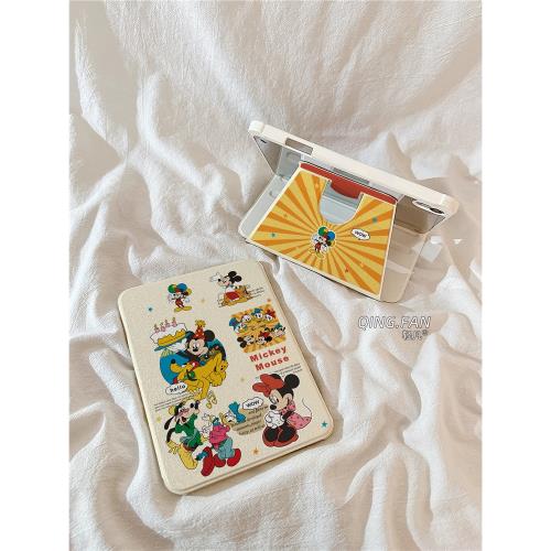 卡通布魯托米奇適用蘋果iPad Pro保護殼360旋轉支架iPadAir6帶筆槽11英寸10.2新款ipadPro2024平板套10.9可愛