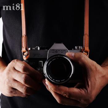 Mi81手工牛皮適用於索尼相機背帶微單富士xt5 xt30ii xs20 x100vi x100v佳能肩帶徠卡M掛繩寬15mm