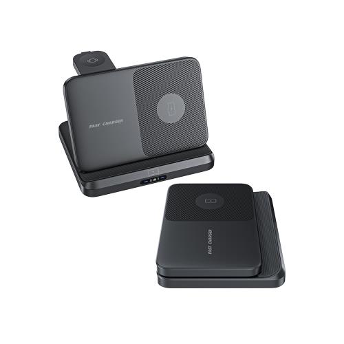 折疊三合一適用于三星無線充電器galaxy Z fold5/4/S23 Ultra手機快充立式fold3支架WATCH6手表充電耳機Buds2