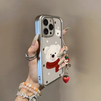 適用蘋果16手機殼秋冬新款女iphone16promax小眾高階感15plus全包保護套14Pro小羊皮13pm不撞款12防摔軟殼玲