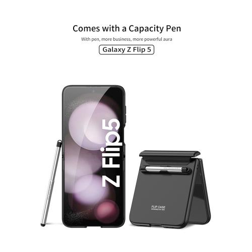 適用三星zflip5手機殼Flip4 3手機套手機殼Phone Case保護殼個性筆槽附帶手寫筆磁吸全包防摔簡約保護套含1筆