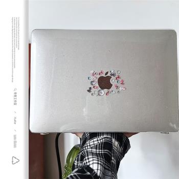 尋殼【滿天星水晶透明硬殼】適用小金魚蘋果macbookair保護殼mac筆記本2025款電腦pro套pro14寸13M1配件硬165