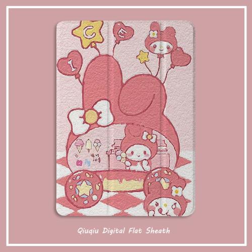 卡通軟萌兔2021新款pro11保護套帶筆槽平板10.2/10.5寸氣囊殼18/19ipad air4/3/2/1三折式5/6蘋果9.7迷你654