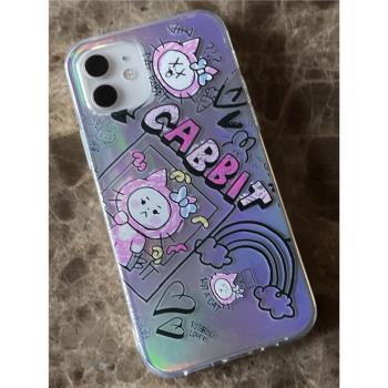 韓國女團wdzy同款聯名itzy卡通手機殼適用iPhone11蘋果12pro厚透明14max塗鴉x全包李彩領Yeji申有娜Lia申留真