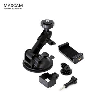 MAXCAM適用dji大疆靈眸gopro12狗11/10運動相機OSMO Pocket 2 Action4/3汽車吸盤玻璃固定車載手機支架配件