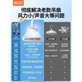 酷盟usb小風扇小型宿舍床上靜音小吊扇蚊帳式掛壁電風扇充電款學生迷你便攜式隨身帳篷廚房床頭掛墻製冷電扇