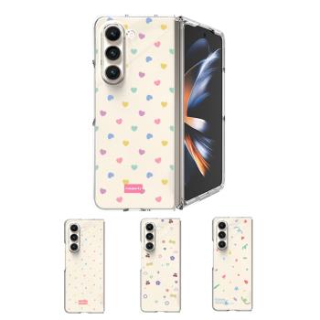 彩色波點愛心適用GalaxyZfold5手機殼三星fold6折疊屏心繫天下W24透明fold4硬日韓小眾高階感ins風女款保護套