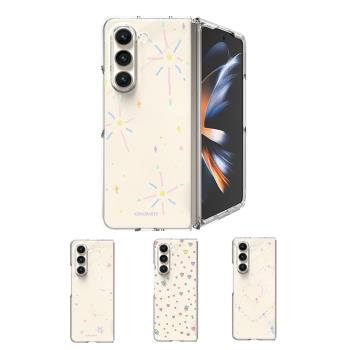 彩色愛心煙花適用GalaxyZfold5手機殼三星fold6折疊屏心繫天下W24透明fold4硬日韓小眾高階感ins風女款保護套