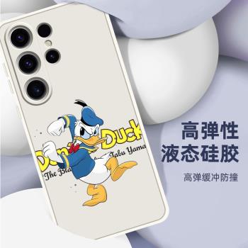 唐老鴨適用三星s24手機殼s24ultra新款s23液態矽膠plus套十s23ultra超薄可愛s22新品s21fe全包防摔s24