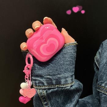 周匠 AirPods4保護套粉色愛心airpods3甜酷辣妹airpodspro2代ins風AirPodsPro矽膠軟殼蘋果耳機殼藍牙耳機套