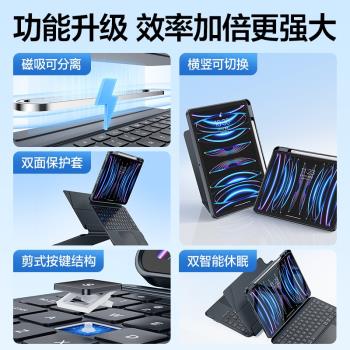 閃魔適用蘋果iPad妙控鍵盤2022新款pro平板電腦9保護套殼10.5一體磁吸懸浮air3/4/5藍芽10代12.9秒觸控11英寸