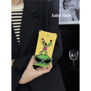 ins潮酷飛機頭斜挎手機殼14Promax手提手腕帶掛繩防摔適用蘋果iPhone12新款13手提側背11四孔全包vivoX100S