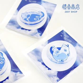 猹魚商店「玻璃上的貓」原創插畫手機氣囊支架可愛貓咪通用