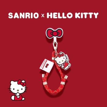 三麗鷗hellokitty手機掛繩掛鏈手機鏈掛件手機殼背夾墊片庫洛米新款掛飾手腕款女款精緻高階感紅色鏈條串珠