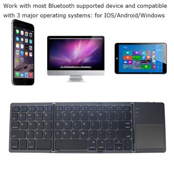 Portable Mini Three Folding Bluetooth Keyboard Wireless鍵盤