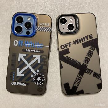 原創個性潮牌適用蘋果14ProMax手機殼新款彩銀iPhone13ProMax情侶男女13Pro簡約12大孔防摔11保護套