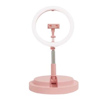 新品12寸手機新品燈折疊伸縮一體式桌面落地美顏環形燈LED補光燈