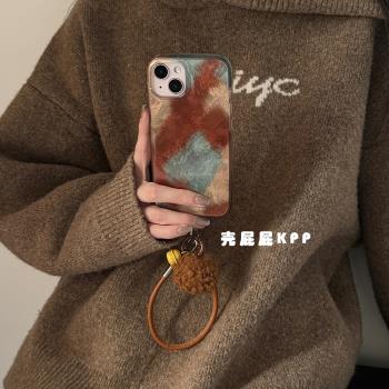 殼屁屁KPP秋冬晚霞日落ins韓系14適用16pro蘋果16ProMax手機殼iPhone16/13軟15Promax氣質高階感保護套