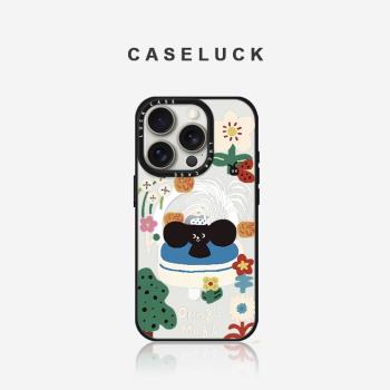 CASELUCK 可愛小狗MagSafe磁吸充電適用於蘋果16手機殼iPhone15/14/13/12保護套Pro透明ProMax新款女Plus小眾